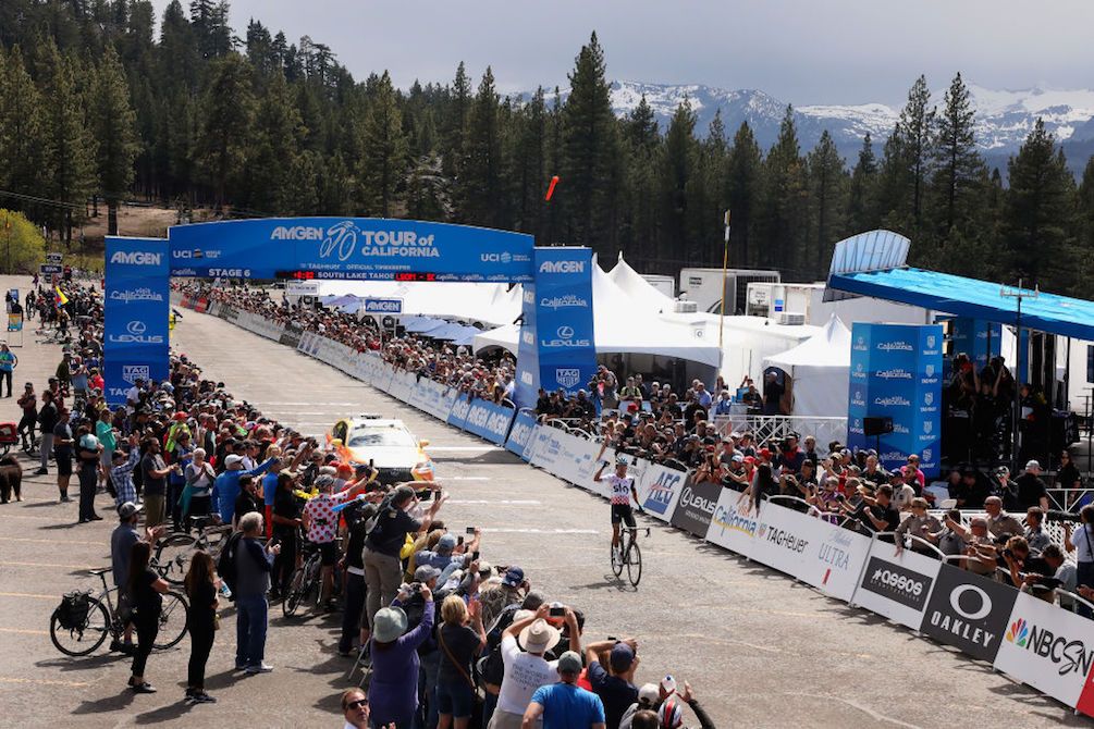 Egan Bernal (Team Sky) wins stage 6 of the 2018 Tour of California in South Lake Tahoe