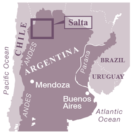 Salta travel guide map