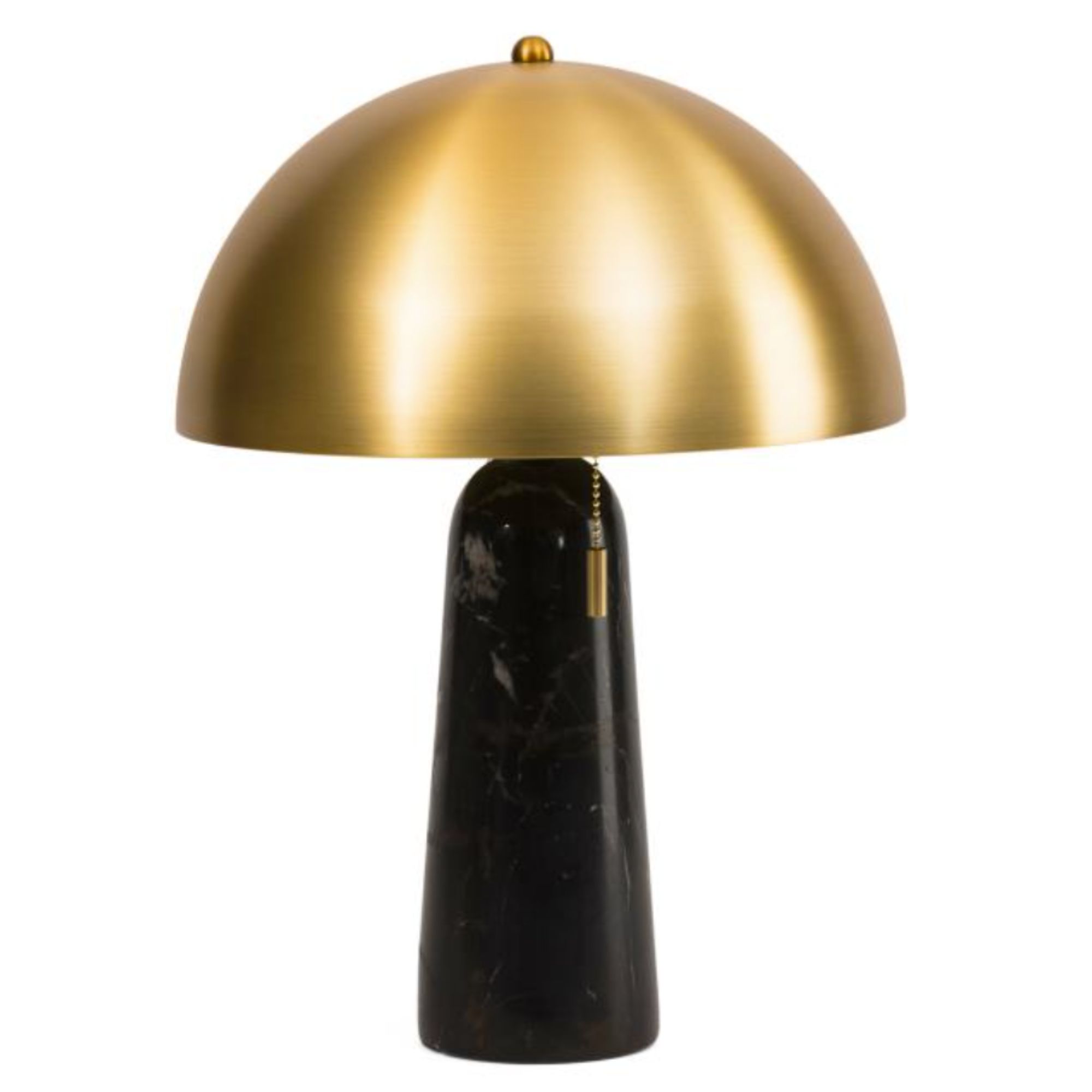 Solid Marble And Metal Dome Shade Table Lamp