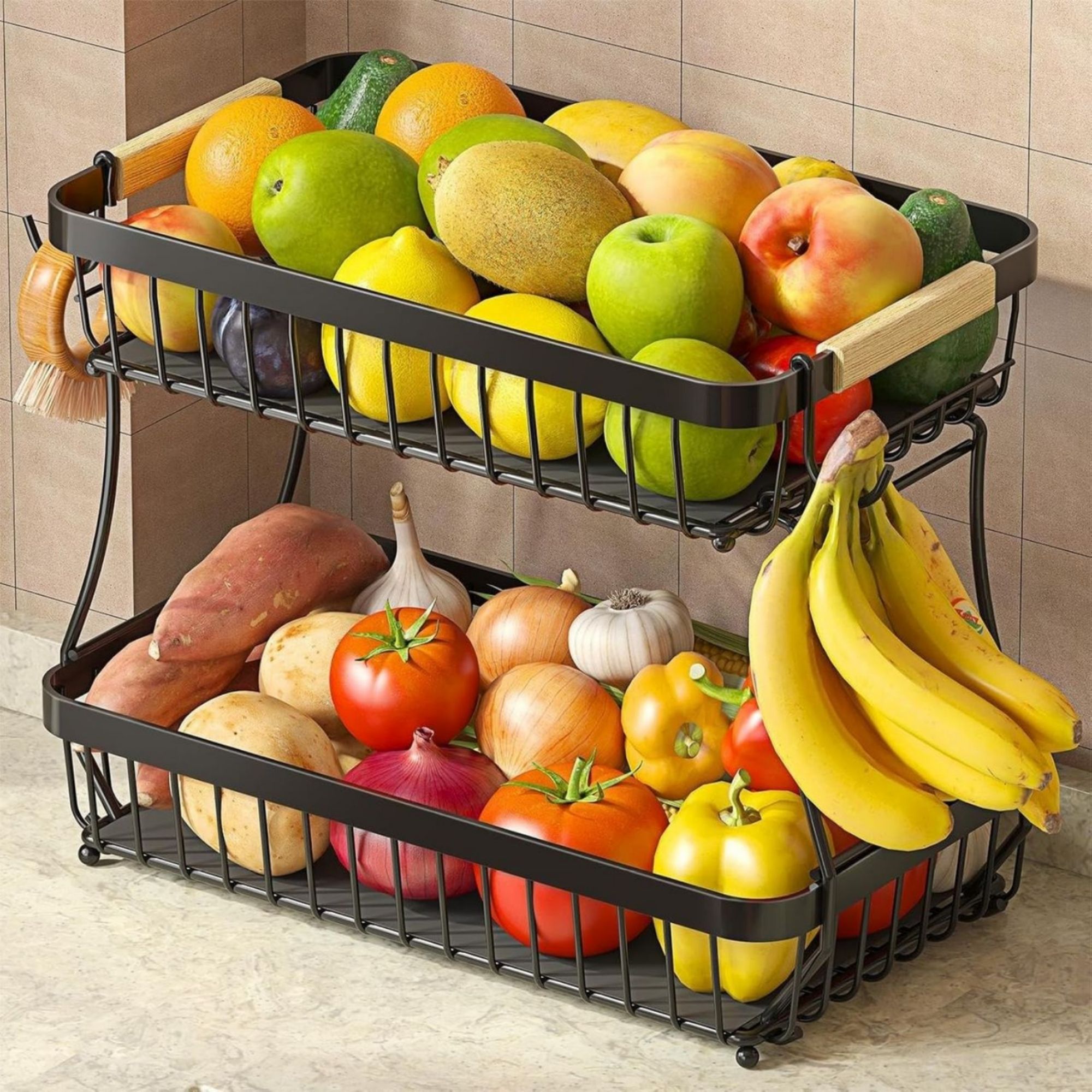 Fournine 2 Tier Fruit Bowl Basket