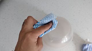 Rubbing permanent marker off plastic bowl