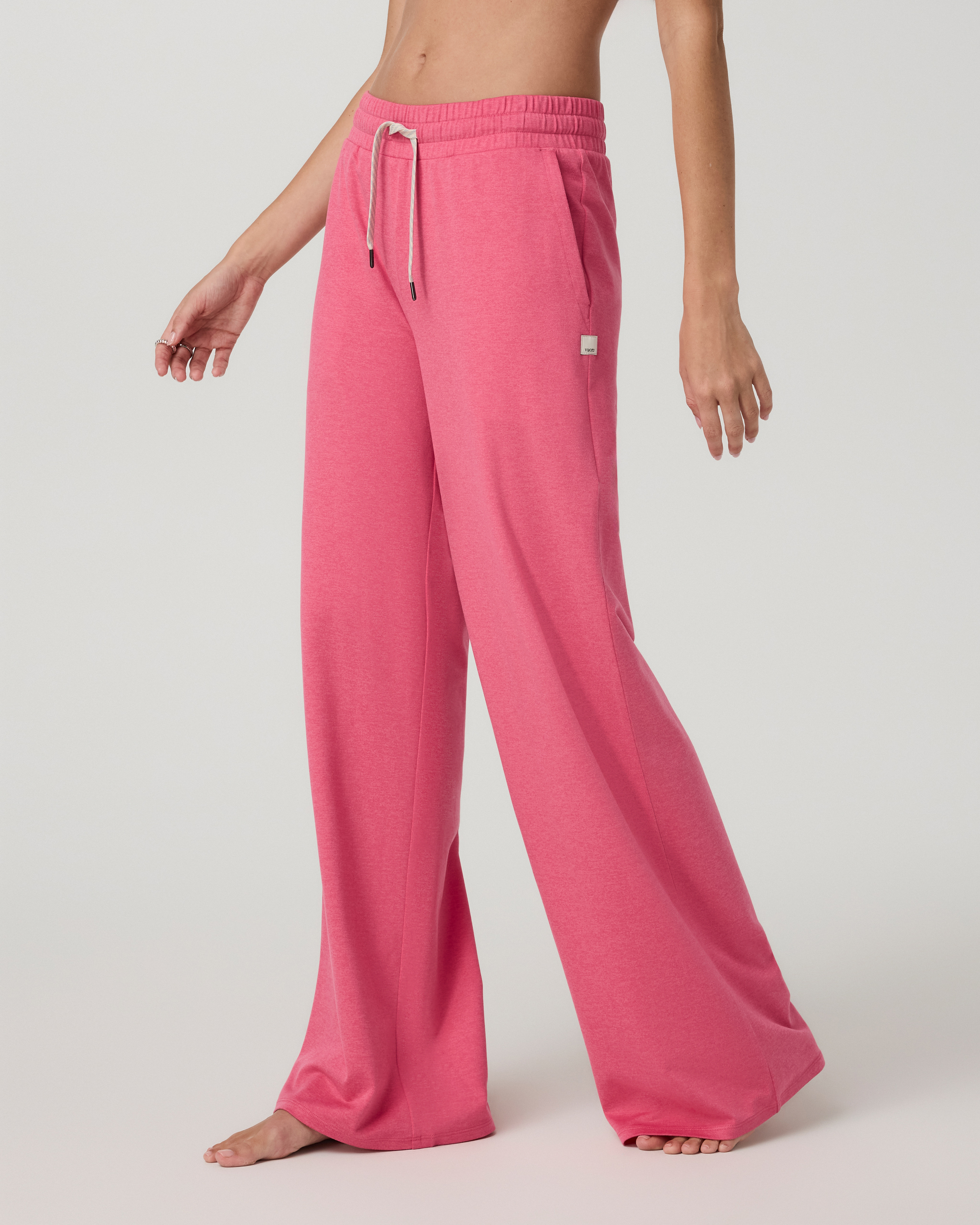 Halo Essential Wideleg Pant - Sunset Pink Heather - Xxs