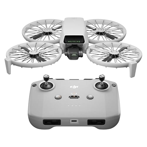 Dji Flip (rc-N3), drone com câmera 4k Uhd para adultos, abaixo de 249 G, estabilização de cardan de 3 eixos, transmissão de vídeo de 44.000 pés/13 km, decolagem com palma da mão, retorno automático, inteligente, tempo de voo de 31 minutos