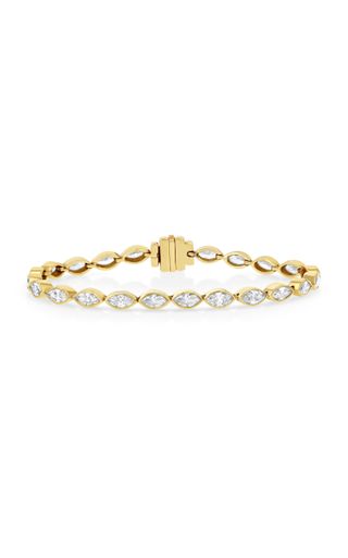 14k Yellow Gold Marquise Tennis Bracelet