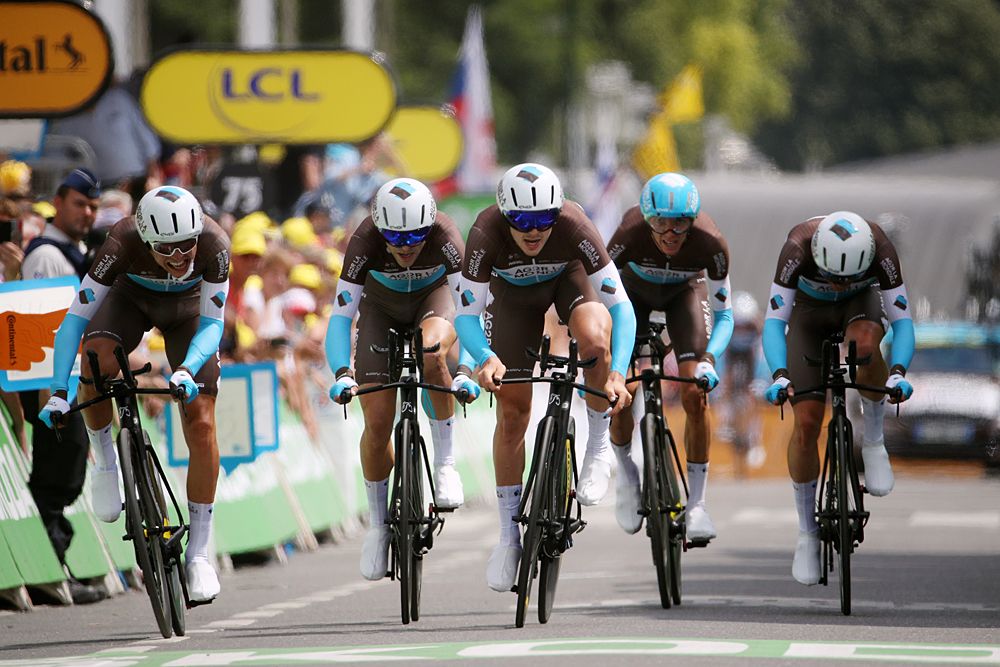 AG2R La Mondiale during the team time trial at the Tour de France