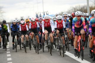 NINOVE BELGIUM FEBRUARY 24 Josie Talbot of Australia and Cofidis Women Team competes during the 16th Omloop Het Nieuwsblad 2024 Womens Elite a 1271km one day race from Ghent to Ninove UCIWWT on February 24 2024 in Ninove Belgium Photo by Alex BroadwayGetty Images