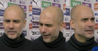 In a Pep Guardiola interview on Sky Sports, the Spaniard seemed furious with Patrick Davison