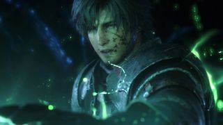 Clive surrounded by a green magical energy in Final Fantasy 16