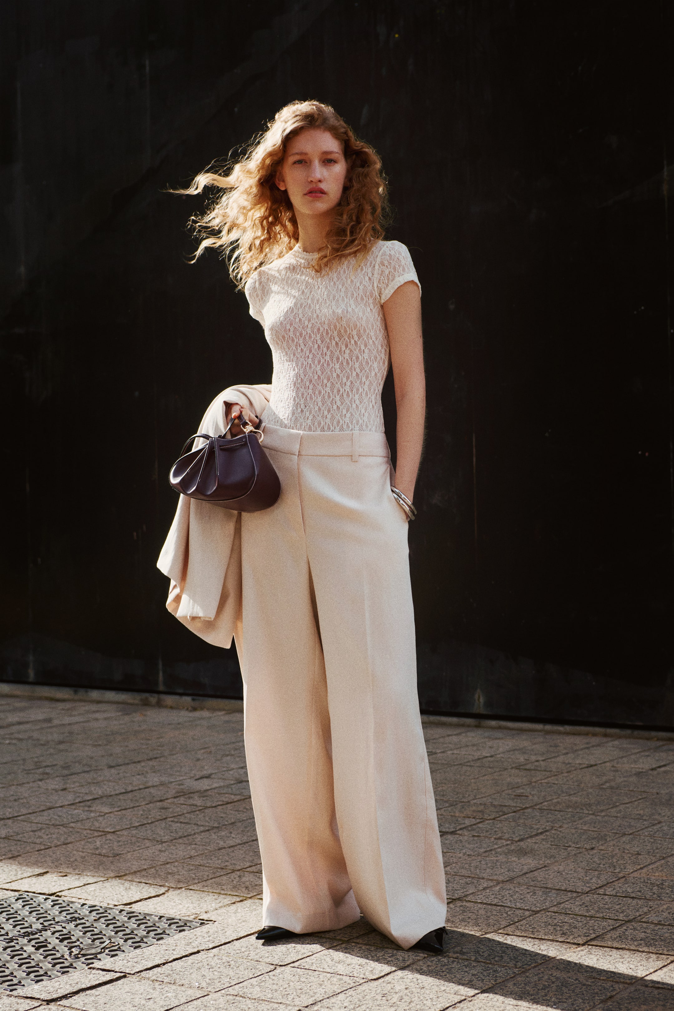 Wide Linen-Blend Trousers