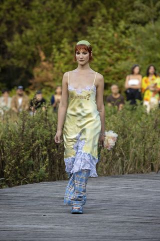 Model on runway wearing Collina Strada at New York Fashion Week S/S 2023
