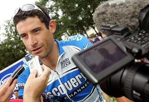 Hincapie faces the media during last year's Tour de France
