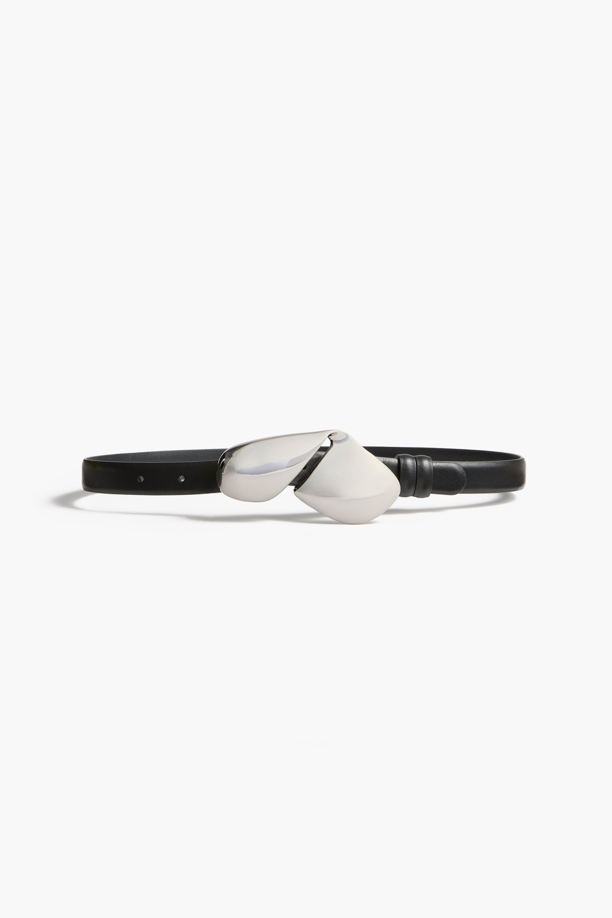 Abstract Buckle Belt Black