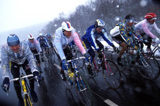 Bad weather hinders a stage of the 1992 Paris-Nice