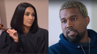 screenshots of Kim Kardashian and Kanye West