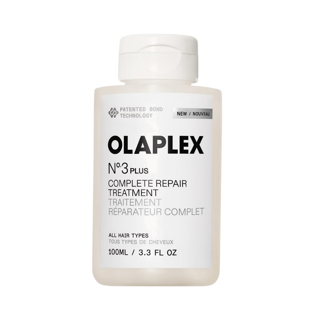 A product shot of the Olaplex No.3 Plus Complete Repair Treatment, on a white background