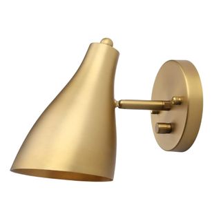 A brass finished wall sconce