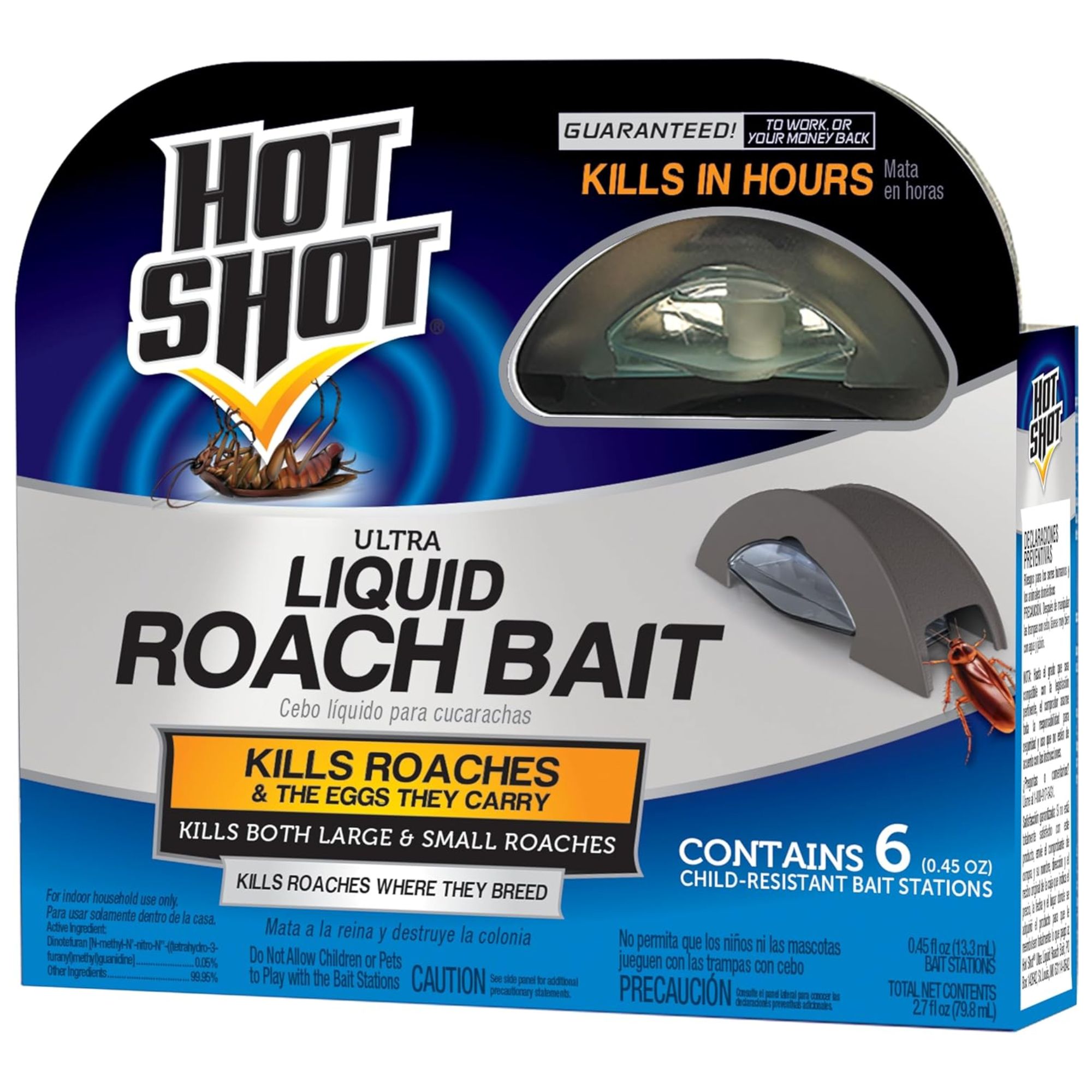 Hot shot liquid roach bait