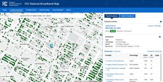 Screenshot of FCC broadband map 