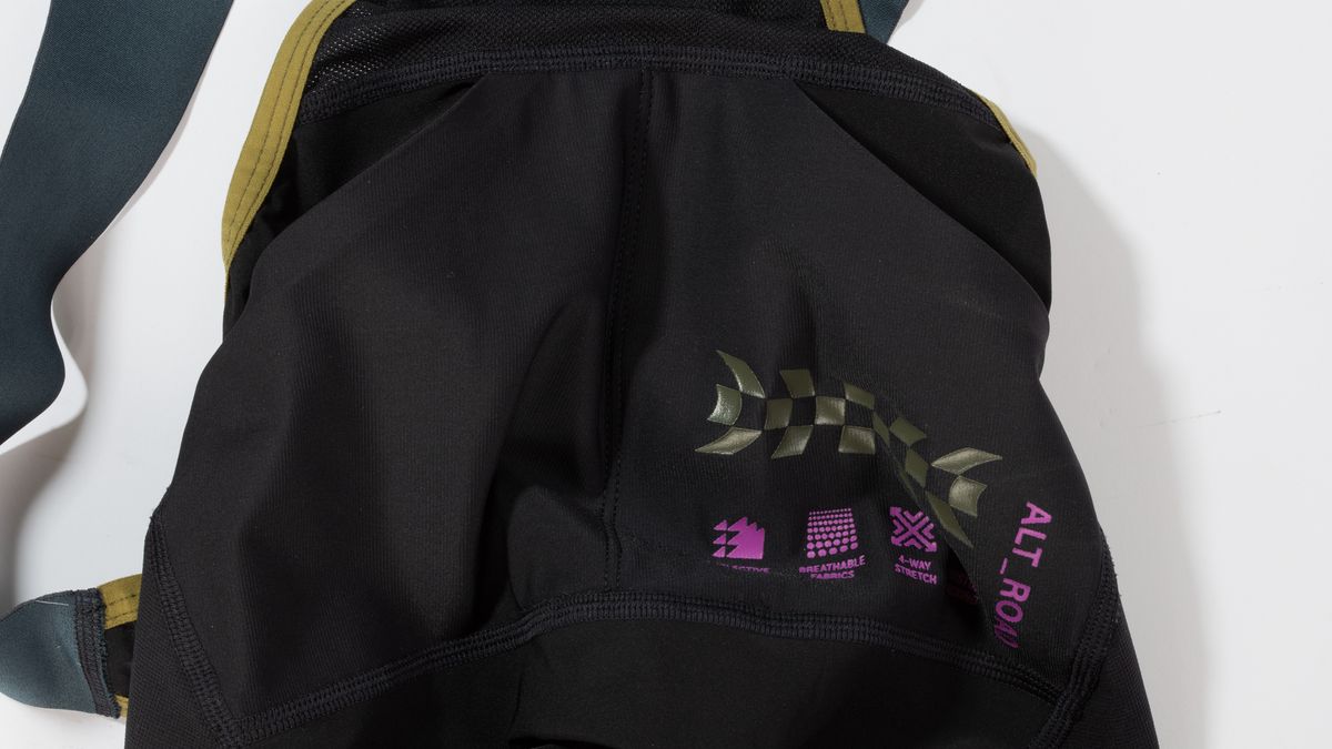 MAAP Alt Road Cargo bib shorts detail showing lumbar pockets