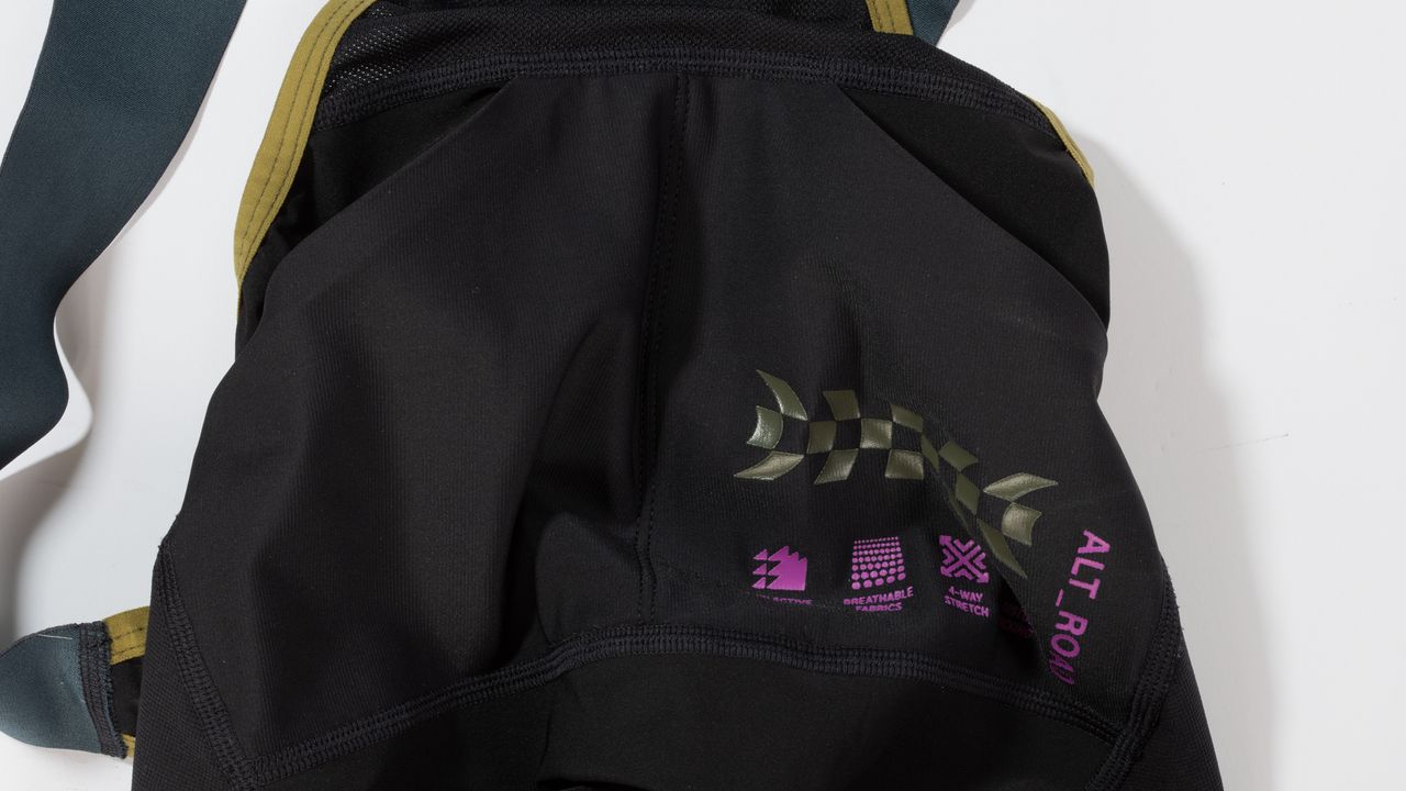 MAAP Alt Road Cargo bib shorts detail showing lumbar pockets