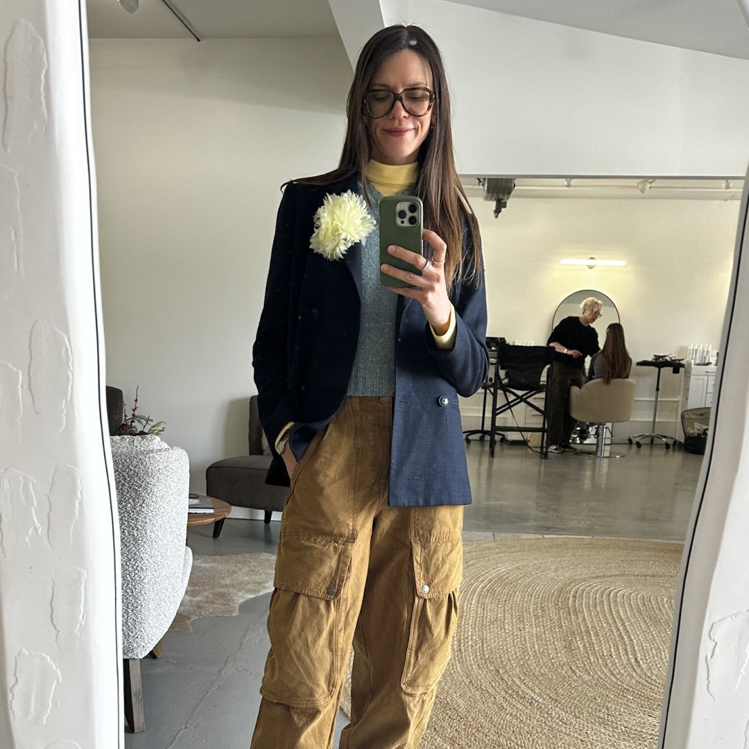 Julia Gall wearing cargo pants