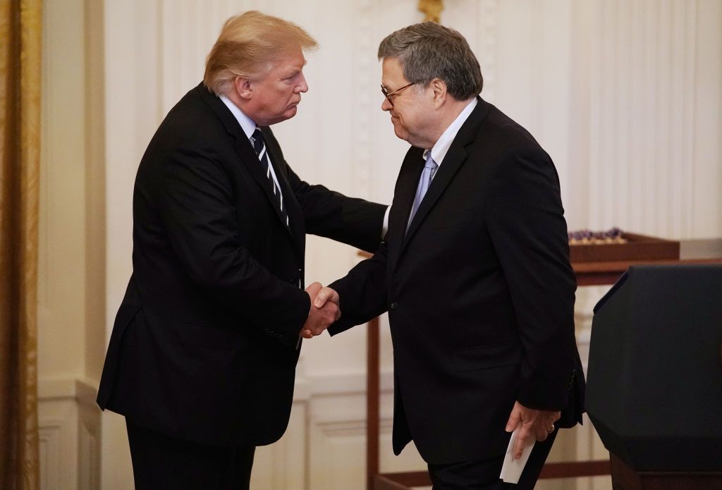 Donald Trump and William Barr.