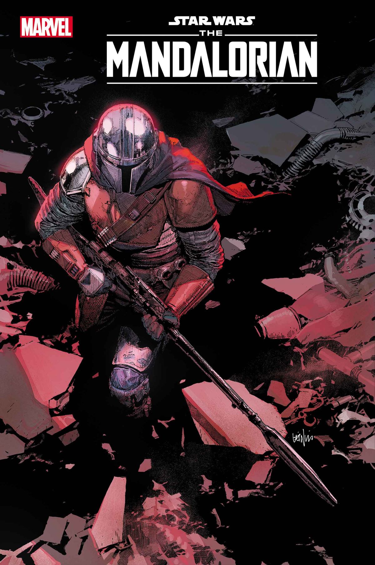 Star Wars: The Mandalorian #1 variant cover by Leinil Francis Yu and Sunny Gho