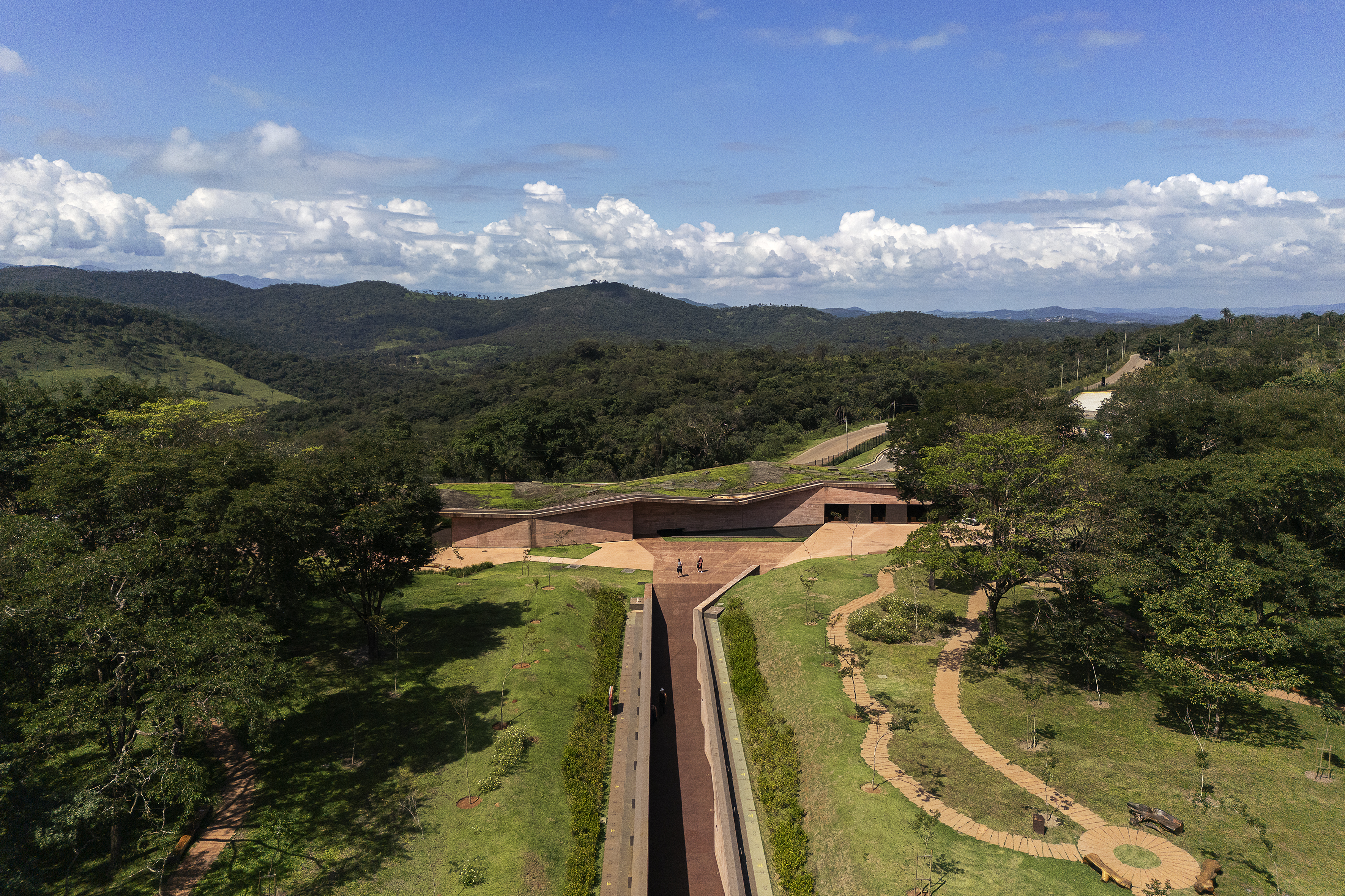 Brumadinho memorial, an abstract concrete building in the Brazilian countryside