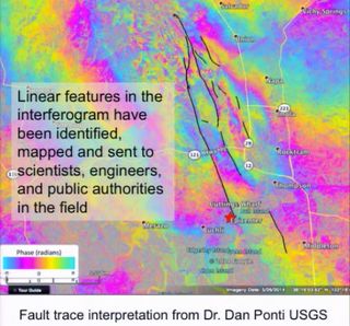 Linear features identified after the Napa earthquake with UAVSAR.