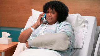 Natasha Rothwell as Mel in the hospital in How to Die Alone