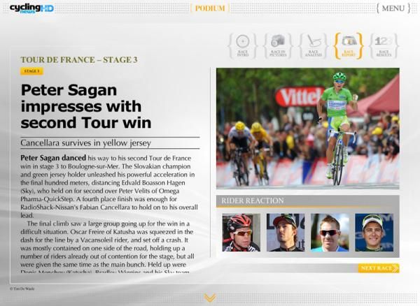 Reports from every Tour stage are included in CNHD