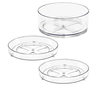 Sorbus Set of 3 Clear Lazy Susan Organizer