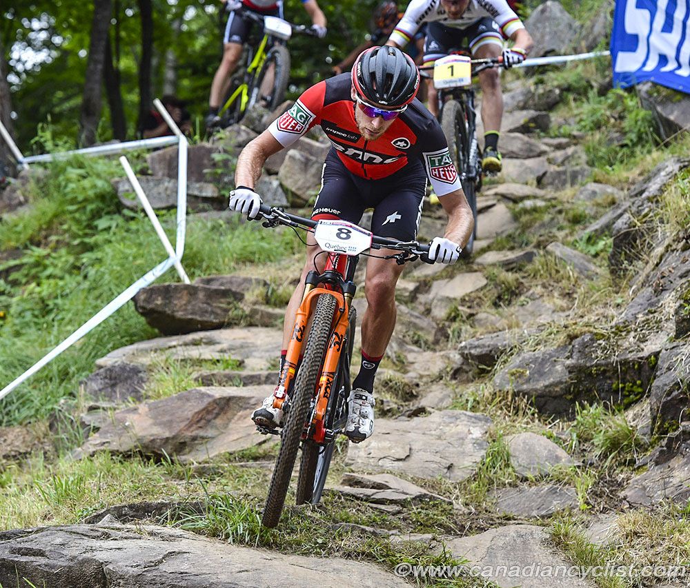 Titouan Carod (Fra) BMC Mountainbike Racing Team takes teh lead