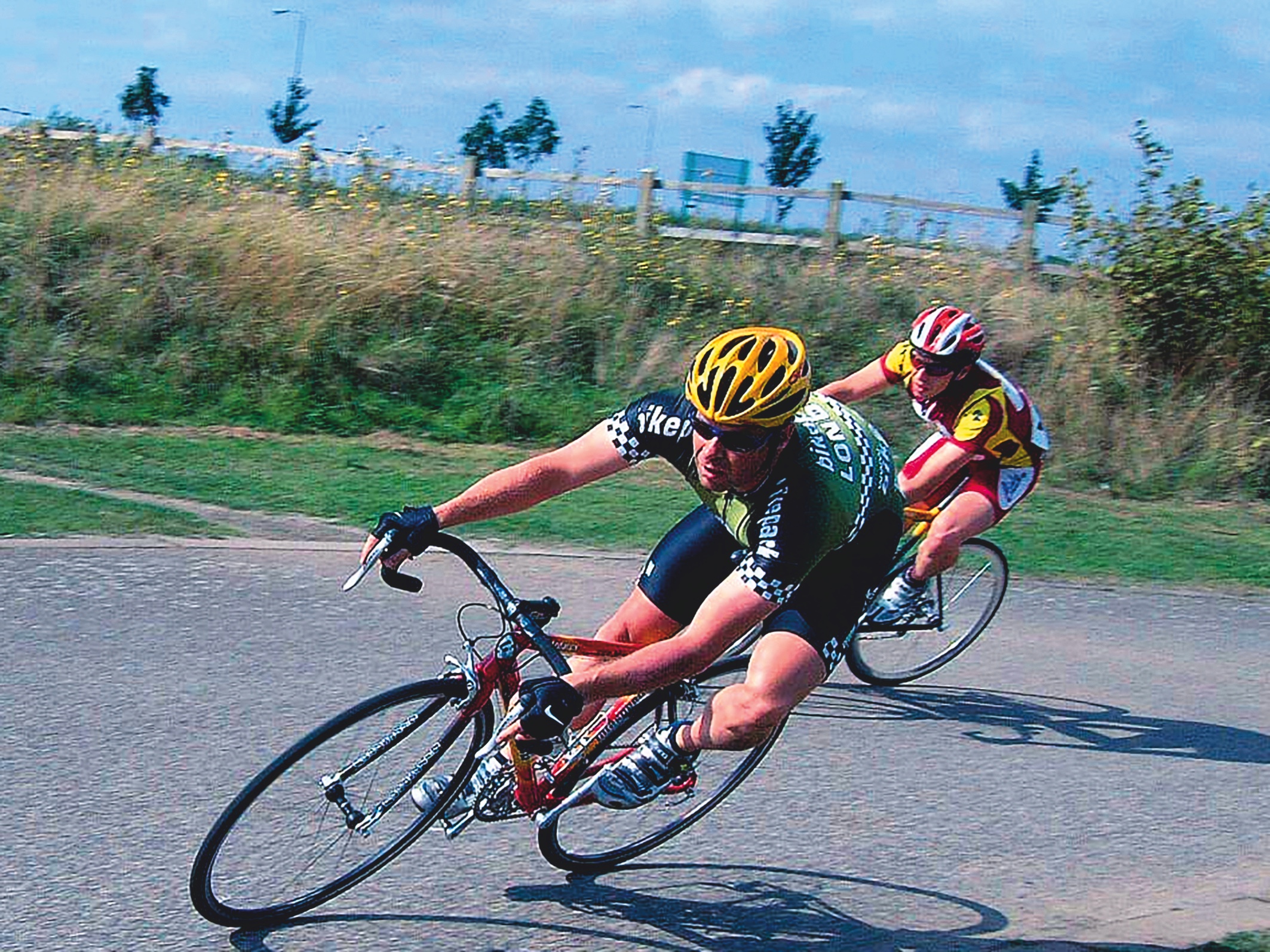 Phil Cavell competing in a road race