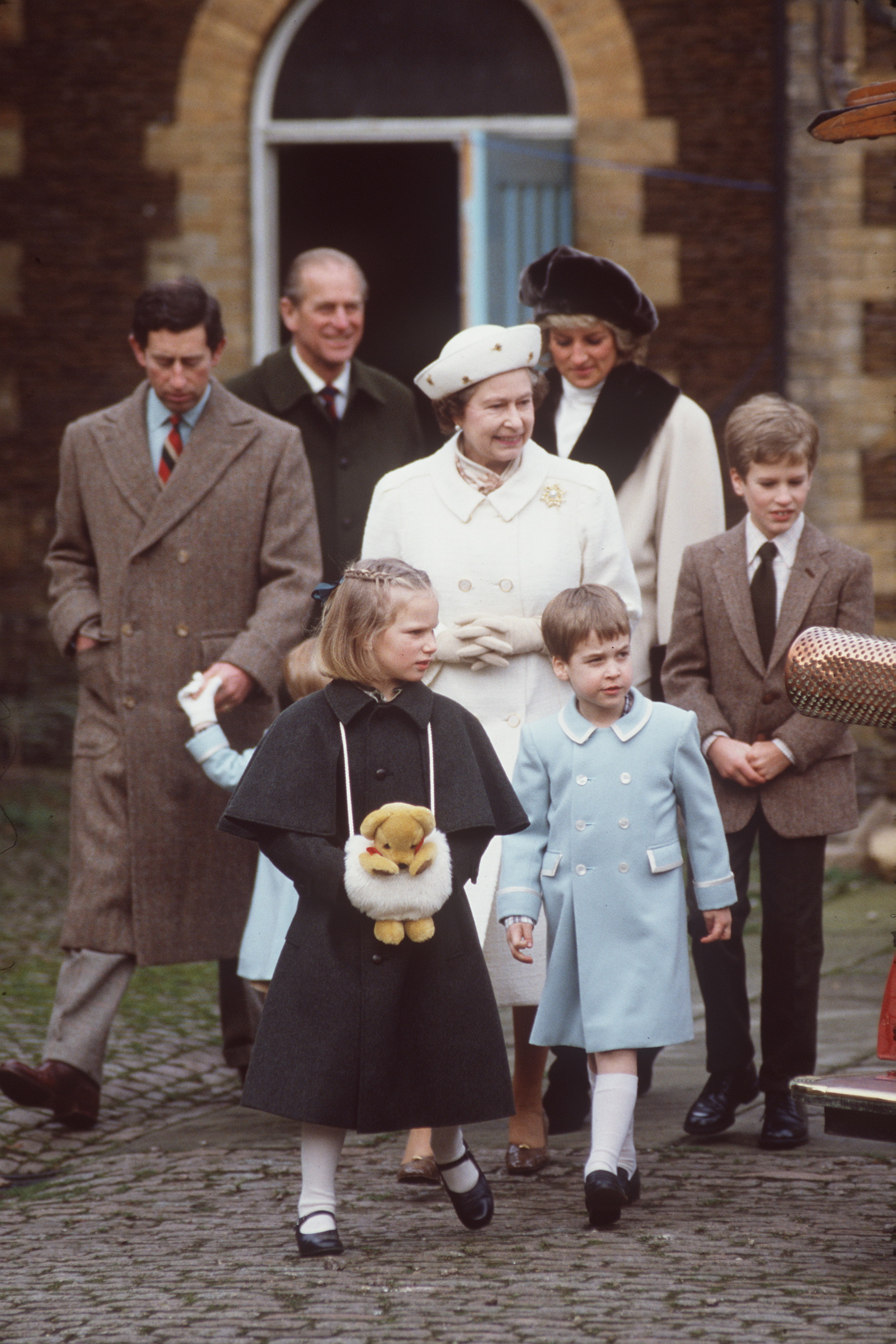 Queen Elizabeth and members of the Royal Family at Sandringham in 1988