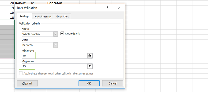 How To Add Input Restrictions To Validate Data In Excel Laptop Mag