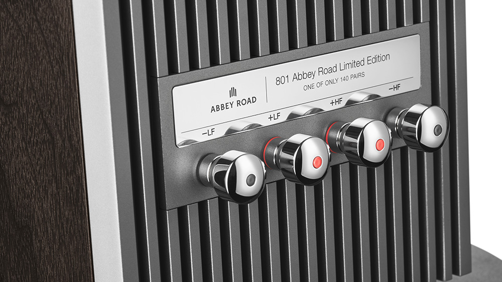 Bowers & Wilkins 801 Abbey Road Limited Edition speakers in a studio setting