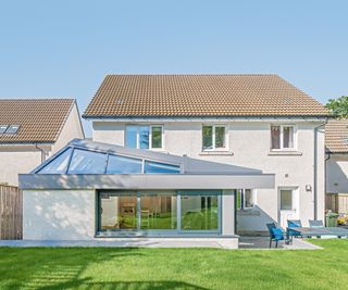 A pitched roof extension with impressive glazing