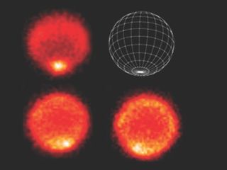 Heat map of Neptune's south pole