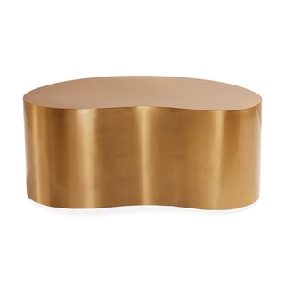 kidney shaped gold coffee table