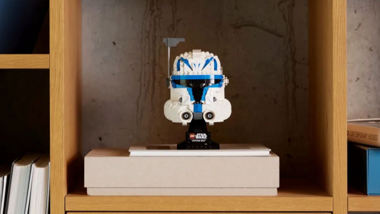 Lego Captain Rex Helmet on shelves