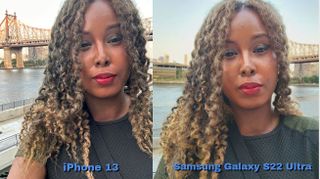 Selfie on iPhone 13 vs. Samsung Galaxy S22 Ultra