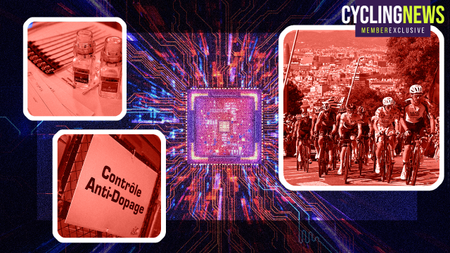Collage of anti-doping related image on a graphic of a computer motherboard