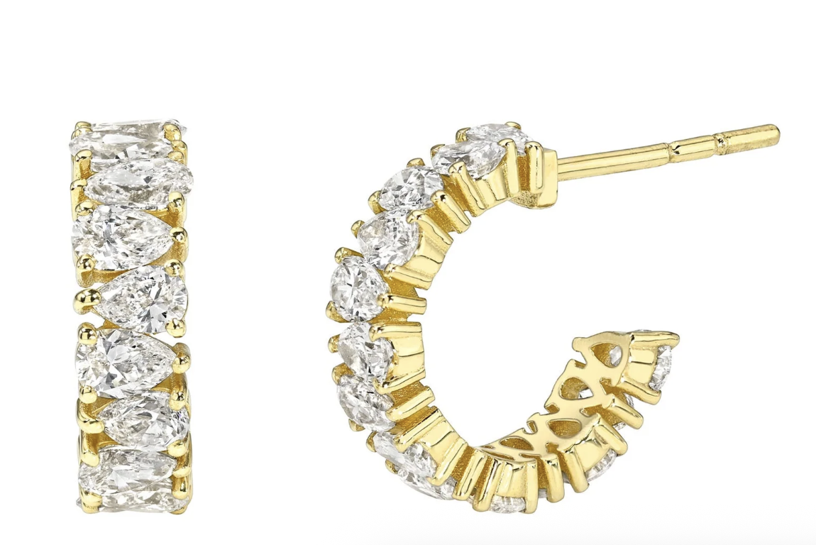 Logan Hollowell, Reverse Water Drop Diamond Hoops