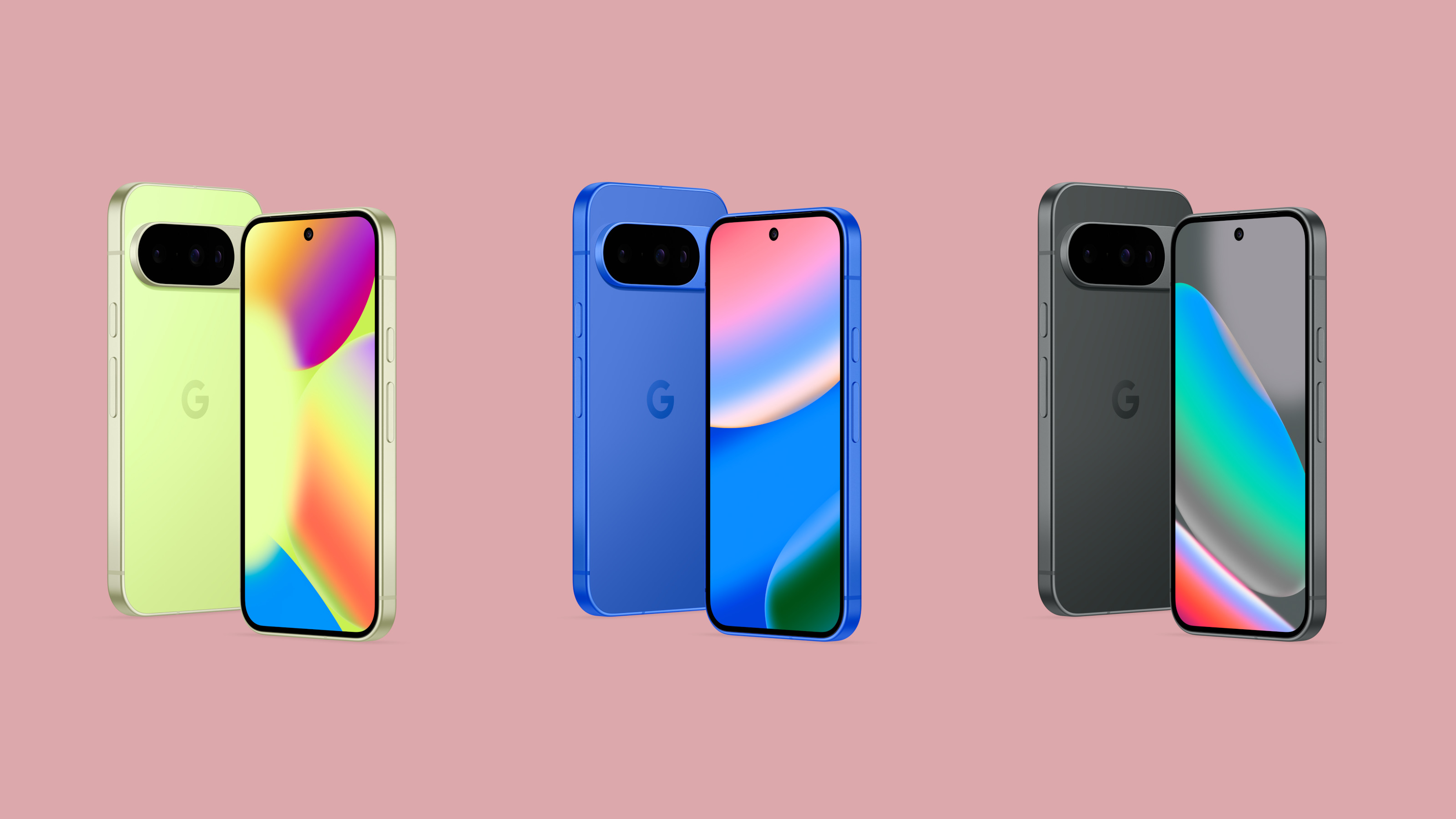 Google Pixel 10, Lemongrass, Indigo and Obsidian