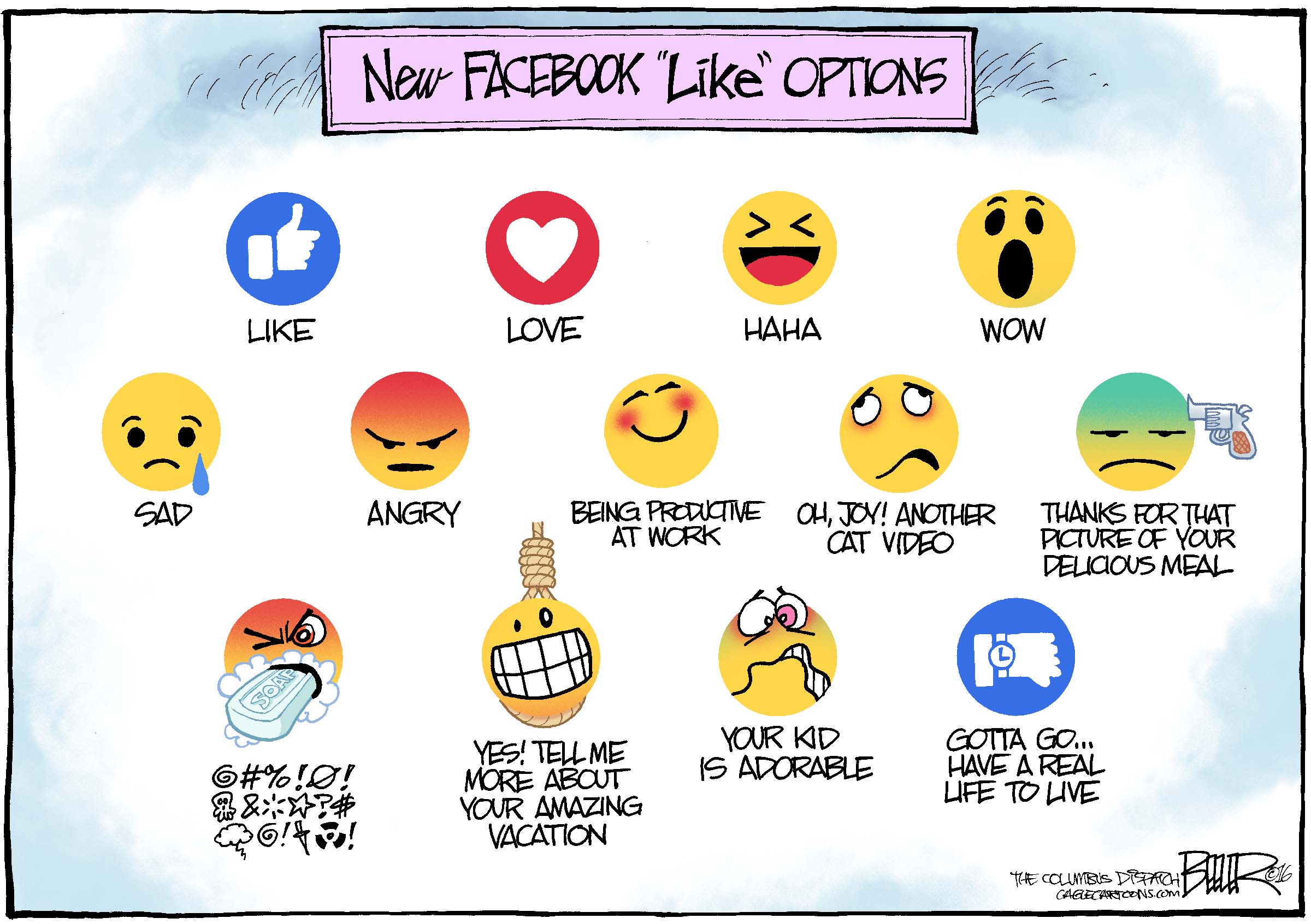 Editorial Cartoon U.S. Facebook likes