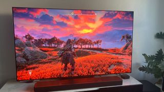 LG G3 OLED mostrando el juego Horizon Forbidden West