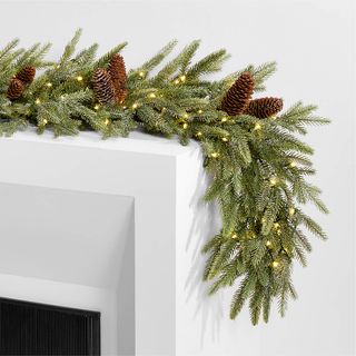 Faux Frosted Pre-Lit LED Norway Spruce Christmas Garland