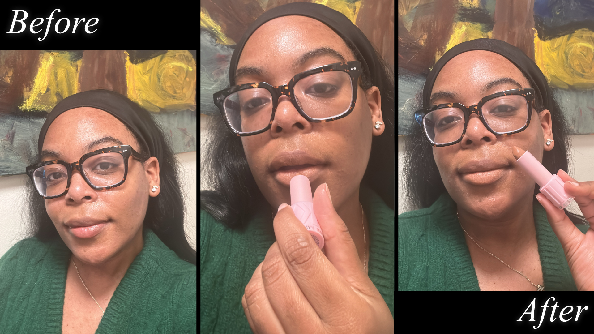 Ariel Baker testing Kylie Cosmetics Matte Lipstick in Irreplaceable