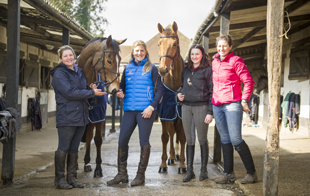 Tina and team: (left to right) new head girl Helen Baggs, Star Witness, Tina, Billy The Red, part-time helper Jade Clarke and Rachel Tolley (Tina&rsquo;s former head girl who currently works for her part-time)